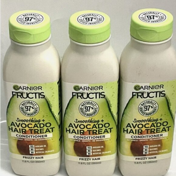 3 Garnier Fructis Smoothing Avocado Hair Treat Conditioner 11.8 fl oz FRIZZY - Picture 1 of 1